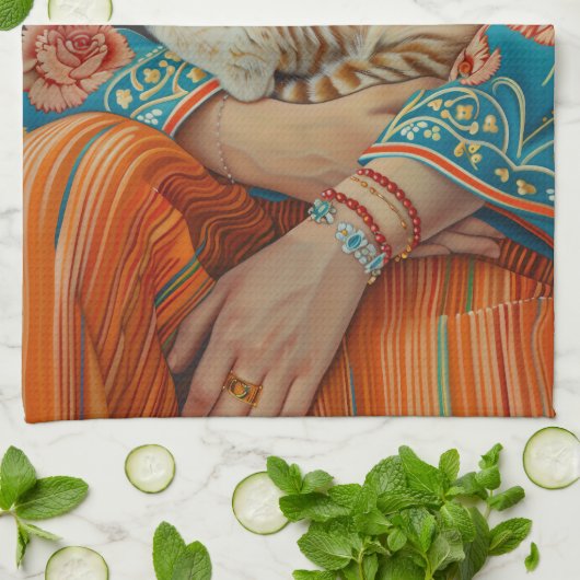 Linge De Cuisine Maman de chat (Plié)