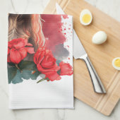 Linge De Cuisine Maman de chien de chien afghan floral (Quart Plié)