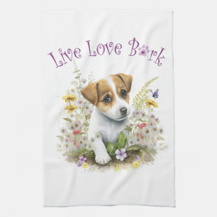 Linge De Cuisine Maman de Jack Russell Floral