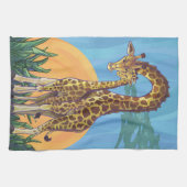 Linge De Cuisine Maman et bébé de girafe (Horizontal)