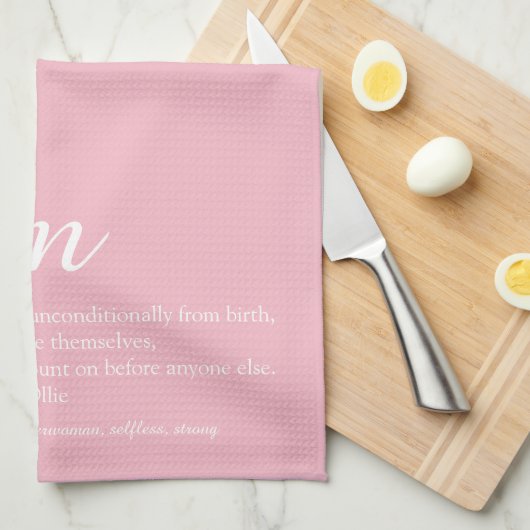 Linge De Cuisine Maman, maman, maman Script de définition mère rose (Quart Plié)