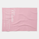 Linge De Cuisine Maman, maman, maman Script de définition mère rose (Horizontal)