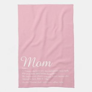 Linge De Cuisine Maman, maman, maman Script de définition mère rose