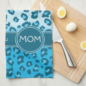 Linge De Cuisine Maman nous t'aimons bleu empreinte de léopard serv (Quart Plié)