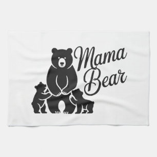Linge De Cuisine Maman Ourse avec Oursons Famille d'Ours Mignonne