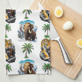 Linge De Cuisine Mammoth Sabertooth Tiger âge de glace Conception M (Quart Plié)