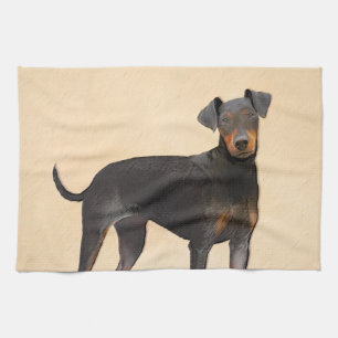Linge De Cuisine Manchester Terrier Peinture Art animal original