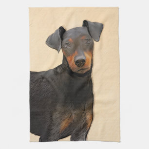 Linge De Cuisine Manchester Terrier Peinture Art animal original