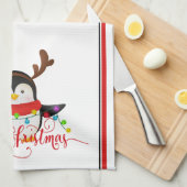 Linge De Cuisine Manchot de Noël (Quart Plié)
