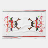 Linge De Cuisine Manchot de Noël (Horizontal)