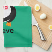 Linge De Cuisine Manchot joyeux de Noël avec écharpe et cache-oreil (Quart Plié)