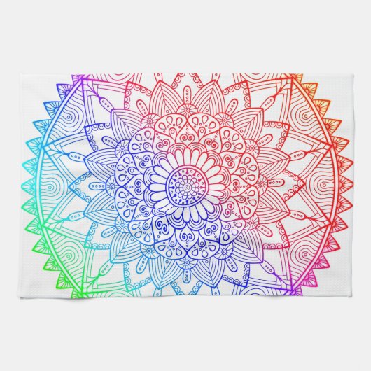 Linge De Cuisine Mandala Arc-en-ciel (Horizontal)