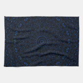 Linge De Cuisine Mandala bleu cobalt à symétrie complexe (Horizontal)