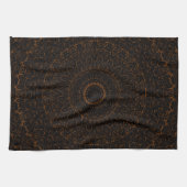 Linge De Cuisine Mandala Brun Chocolat avec Symétrie Intrinsèque (Horizontal)