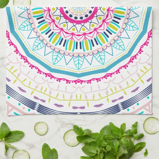 Linge De Cuisine mandala coloré (Plié)