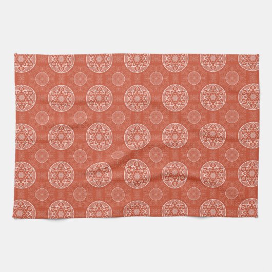 Linge De Cuisine Mandala en terre cuite (Horizontal)