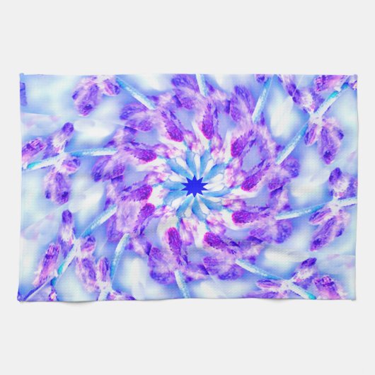 Linge De Cuisine Mandala Floral Violet (Horizontal)