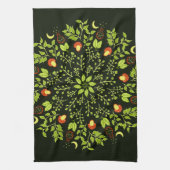 Linge De Cuisine Mandala sorcière verte - Potions et champignons (Vertical)