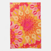 Linge De Cuisine Mandala superposé orange rose jaune (Vertical)