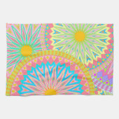 Linge De Cuisine Mandala superposé rose bleu jaune menthe violet (Horizontal)