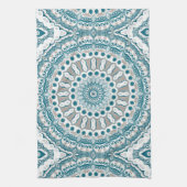 Linge De Cuisine Mandala Turquoise côtier et sable inspirée de l'oc (Vertical)