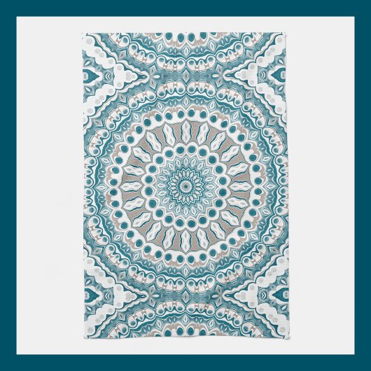 Linge De Cuisine Mandala Turquoise côtier et sable inspirée de l'oc