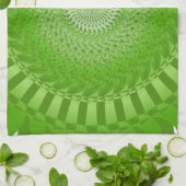 Linge De Cuisine Mandala vert Soleil (Plié)