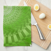 Linge De Cuisine Mandala vert Soleil (Quart Plié)