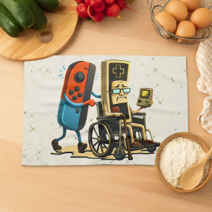 Linge De Cuisine Manette de jeu rétro drôle pour respecter vos aîné