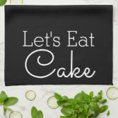 Linge De Cuisine Mangeons du gâteau blanc Script (Plié)