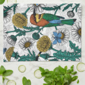 Linge De Cuisine Mangeurs d'abeilles, papillons bleus et marguerite (Plié)