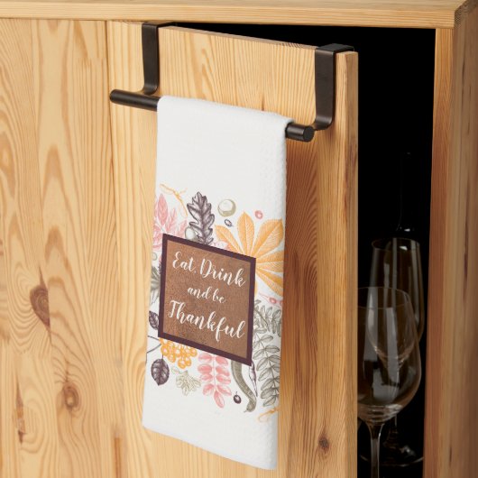 Linge De Cuisine Mangez Boire et soyez heureux (Pliage en tiers)