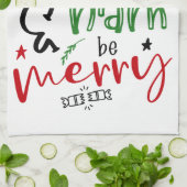 Linge De Cuisine Mangez du jambon et soyez Joyeux Noël amusant (Plié)