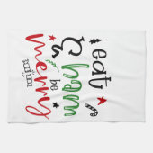 Linge De Cuisine Mangez du jambon et soyez Joyeux Noël amusant (Horizontal)