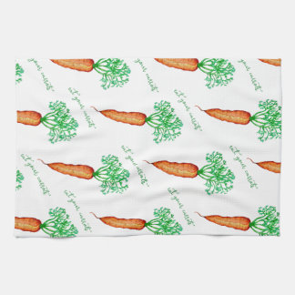 Linge De Cuisine Mangez vos carottes aquarelle