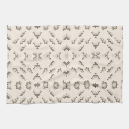 Linge De Cuisine Marble textured geometric sculptures on a beige (Horizontal)