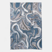 Linge De Cuisine Marbre Abstrait bleu et gris (Vertical)