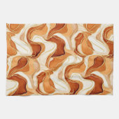 Linge De Cuisine Marbre Abstrait Fluide Or Sienne Brûlée (Horizontal)