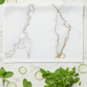Linge De Cuisine Marbre Blanc (Plié)