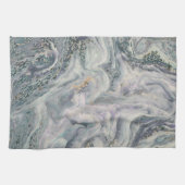 Linge De Cuisine Marbre blanc avec Pearl, violet et or cuisine (Horizontal)