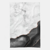 Linge De Cuisine Marbre blanc Black Agate Rose Gold Parties scintil (Vertical)