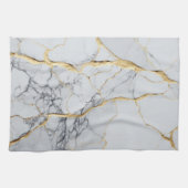 Linge De Cuisine Marbre blanc et or (Horizontal)
