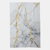 Linge De Cuisine Marbre blanc et or (Vertical)