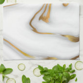 Linge De Cuisine Marbre blanc Gold Grain (Plié)