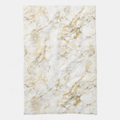 Linge De Cuisine Marbre Blanc & Or (Vertical)