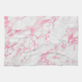 Linge De Cuisine Marbre blanc rose (Horizontal)