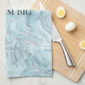 Linge De Cuisine Marbre bleu (Quart Plié)