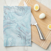 Linge De Cuisine Marbre bleu Aqua Silver (Quart Plié)