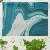 Linge De Cuisine Marbre bleu et gris (Plié)