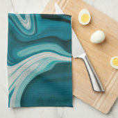 Linge De Cuisine Marbre bleu et gris (Quart Plié)